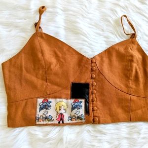 Reworked Fullmetal Alchemist Patchwork Crop Top